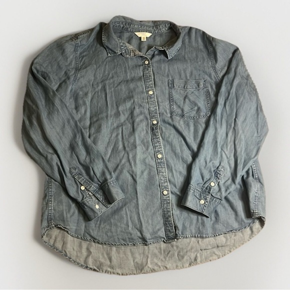 100% Lyocell soft lightweight blue button down women’s sz XXL - Picture 1 of 8